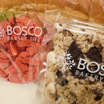 Bosco Bakery Cafe - This is what I got the cookie rice Krispie is delicious, need to try the strawberry matcha cookie yum - Bakeries Near Me - Los Angeles, California Bosco Bakery Cafe - This is what I got the cookie rice Krispie is delicious, need to try the strawberry matcha cookie yum - Bakeries Near Me - Los Angeles, California