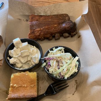Mission BBQ - 5 Bone Ribs, coleslaw and potato salad - Barbeque Near Me - Columbia, South Carolina Mission BBQ - 5 Bone Ribs, coleslaw and potato salad - Barbeque Near Me - Columbia, South Carolina