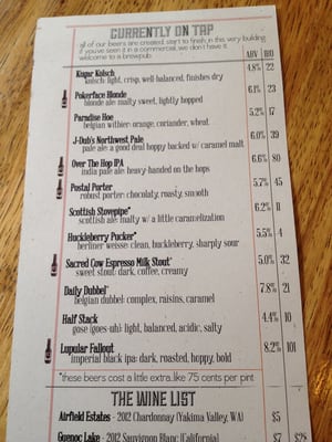 Menu photo 3 Paradise Creek Brewery Pullman, WA