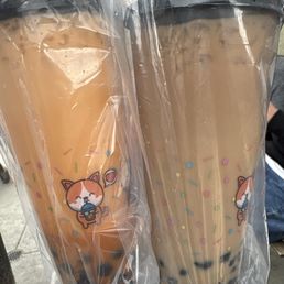 Thai tea and milk tea boba Thai tea and milk tea boba