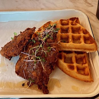 Farmers Commons - Chicken and waffles. - Comfort Food Near Me - Florence, Texas