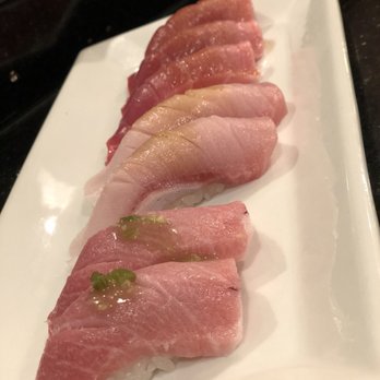 Chobop - Toro sushi yellow tail and bluefin tuna !!! Amazing they gave us an extra piece of blue fin tuna on the house! - Sushi Bars Near Me - Costa Mesa, California