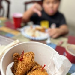 Jollibee - Wrong order, yet again jollibee! Made us wait for 10 minutes for regular chicken joy and gave us bucket full of spicy chicken.