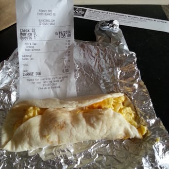 Blanco BBQ - Potato egg and cheese taco - Barbeque Near Me - San Antonio, Texas