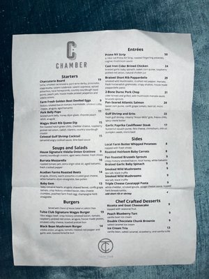 Menu photo 2 Chamber Modern American Restaurant Tulsa, OK