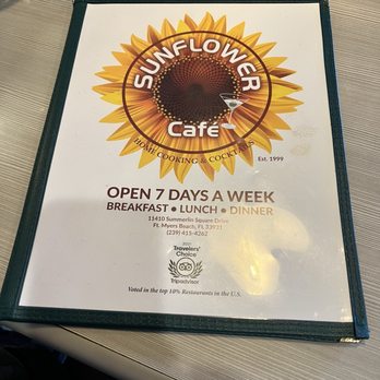 Sunflower Cafe - Their menu - Cafes Near Me - Fort Myers Beach, Florida Sunflower Cafe - Their menu - Cafes Near Me - Fort Myers Beach, Florida