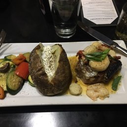 Group xmas option - rump steak, shrimp, scallops, potato & veggies...nom nom!!!