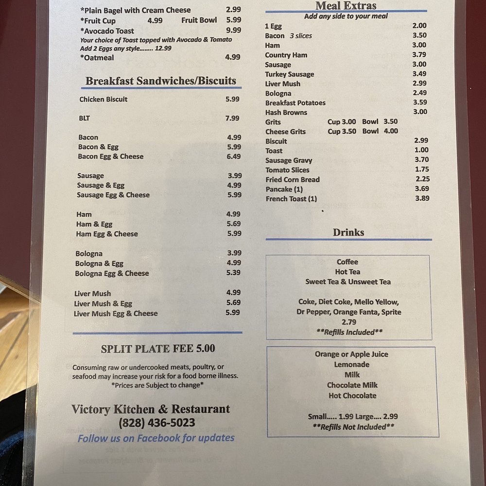 Victory Kitchen & Restaurant - Menu (7/16/23) - American Near Me - Lake Lure, North Carolina Victory Kitchen & Restaurant - Menu (7/16/23) - American Near Me - Lake Lure, North Carolina