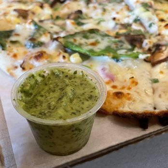 Sliver Pizzeria - Green sauce - Pizza Near Me - Berkeley, California Sliver Pizzeria - Green sauce - Pizza Near Me - Berkeley, California