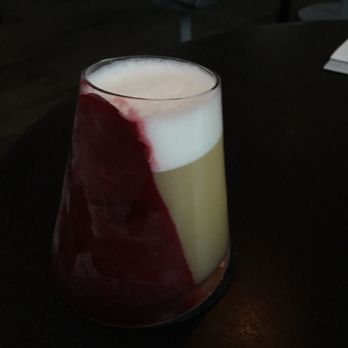 The Aviary - Beet ice on the side of the glass - Cocktail Bars Near Me - Chicago, Illinois The Aviary - Beet ice on the side of the glass - Cocktail Bars Near Me - Chicago, Illinois