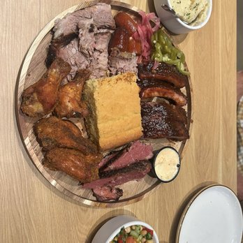 Cork & Batter Roadhouse - Sampler platter - you can only substitute sides  $55 +$12 for ribs. All of this was $62 - Cocktail Bars Near Me - Simi Valley, California