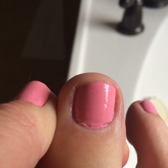 Lavish Nails - The absolute worst mani/pedi of my entire life. Look at the air bubbles. The polish wasn't even in the lines. Please see my review. - Nail Salons Near Me - San Antonio, Texas