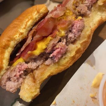 Shake Shack Cedar Hills - under cooked burger, pink. - Burgers Near Me - Beaverton, Oregon