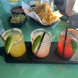 Margarita Flight : Mango with smoked salt, guava, and blackberry with chili-lime