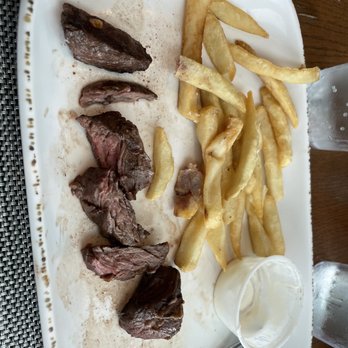 Uptown Brasserie - What I left of the almost inedible Steak Frites - Brasseries Near Me - Jamaica, New York