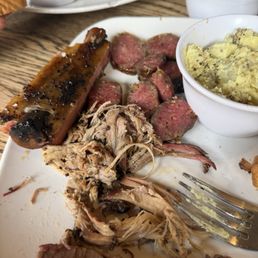 Rib, sausage, pulled pork, brisket Rib, sausage, pulled pork, brisket