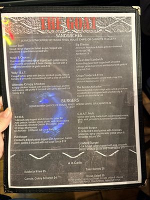 Menu photo 1 The Goat Pub and Grill Rockford, IL Menu photo 1 The Goat Pub and Grill Rockford, IL