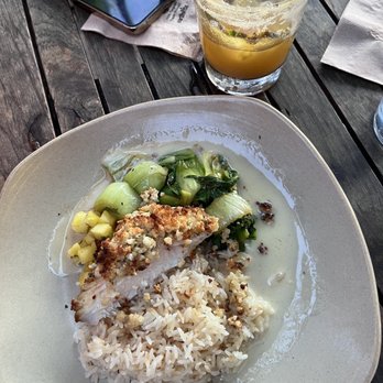 Monkeypod Kitchen by Merriman - Organic Macadamia Nut Crusted Mahi Mahi - New American Near Me - Kihei, Hawaii Monkeypod Kitchen by Merriman - Organic Macadamia Nut Crusted Mahi Mahi - New American Near Me - Kihei, Hawaii