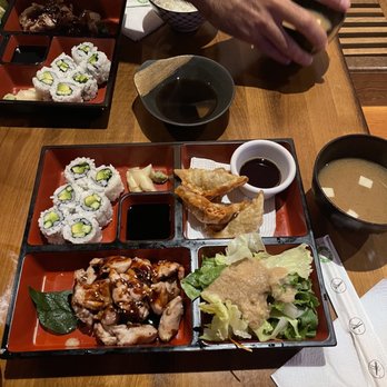 Izakaya An - Bento Box 3 Items Grilled Chicken Gyoza Avocado Cucumber Roll - Tapas/Small Plates Near Me - Concord, California Izakaya An - Bento Box 3 Items Grilled Chicken Gyoza Avocado Cucumber Roll - Tapas/Small Plates Near Me - Concord, California