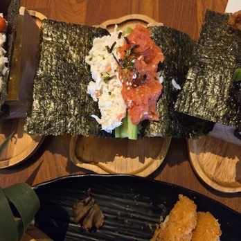 Mori Izakaya - Cali + Spicy Tuna Hand Roll - Izakaya Near Me - Anaheim, California Mori Izakaya - Cali + Spicy Tuna Hand Roll - Izakaya Near Me - Anaheim, California