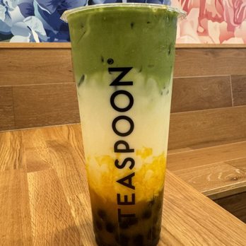 Teaspoon - Silky Mango with Matcha foam add-on - Bubble Tea Near Me - Brea, California