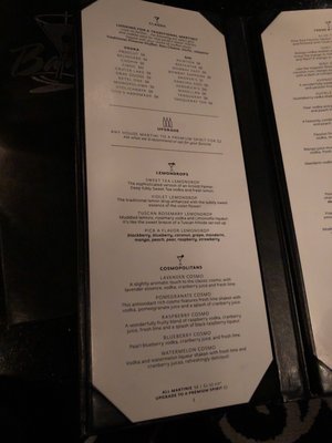Menu photo 7 Bartini Portland, OR
