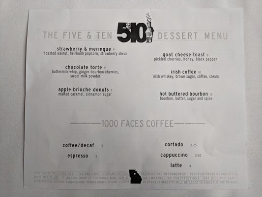 Menu photo 7 Five and Ten Athens, GA Menu photo 7 Five and Ten Athens, GA