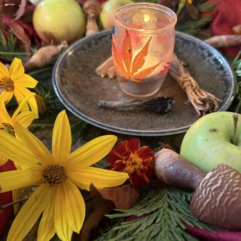 Kelsey Sora Khatter - Altar from Kelsey Sora Khatter's fall equinox cacao ceremony and community singing event - Massage Therapy Near Me - Eugene, Oregon Kelsey Sora Khatter - Altar from Kelsey Sora Khatter's fall equinox cacao ceremony and community singing event - Massage Therapy Near Me - Eugene, Oregon