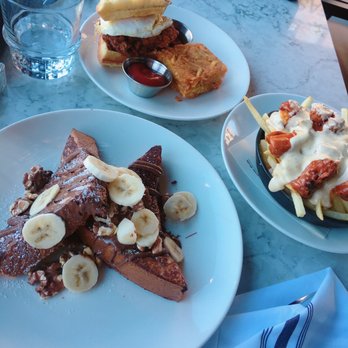 H Cafe - Waffle Fried Chicken Sandwich, Hot Fried Chicken Poutine & Nutella Stuffed Brioche French Toast - Breakfast & Brunch Near Me - Los Angeles, California