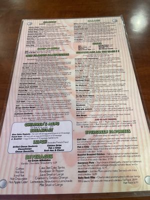 Menu photo 7 Evergreen Cafe Wrightwood, CA