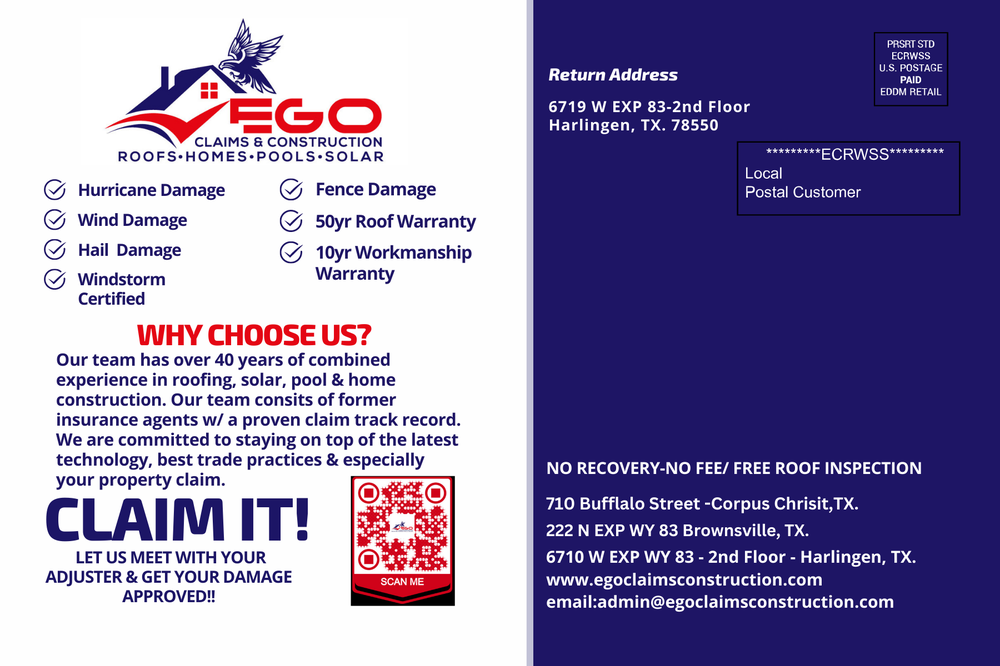 Slide of EGO Claims & Construction