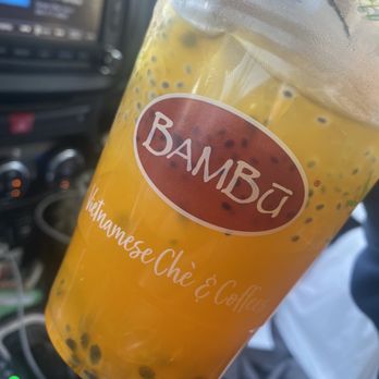 Nho Kitchen - Passion fruit tea with boba and seeds - Coffee & Tea Near Me - Fresno, California Nho Kitchen - Passion fruit tea with boba and seeds - Coffee & Tea Near Me - Fresno, California