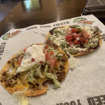 Lime Fresh Mexican Grill - Fiesta Beef Tostada & Black Bean and Guac Tostada - Mexican Near Me - Miami, Florida Lime Fresh Mexican Grill - Fiesta Beef Tostada & Black Bean and Guac Tostada - Mexican Near Me - Miami, Florida