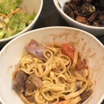 Mayta's Peruvian Cuisine - Fettuccine, brussel sprouts, house salad!! EXCELLENT - Peruvian Near Me - Frederick, Maryland