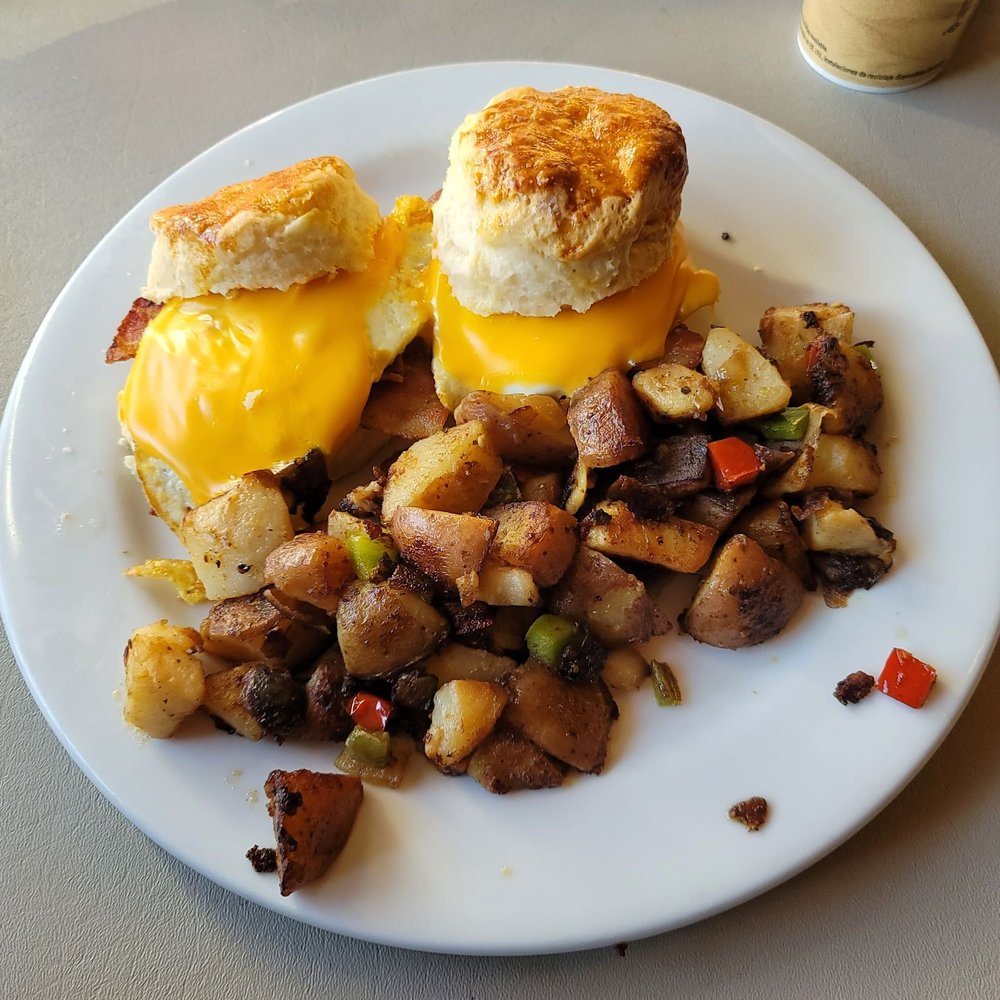 Bay Leaf Cafe - Breakfast sandwich. The biscuits were not good at all and the cheese tasted like Kraft. - Breakfast & Brunch Near Me - Concord, California