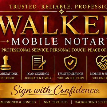 Walker Mobile Notary - Professional, convenient, and confidential notarization services. - Notaries Near Me - Castaic, California Walker Mobile Notary - Professional, convenient, and confidential notarization services. - Notaries Near Me - Castaic, California