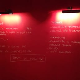 menu on the wall