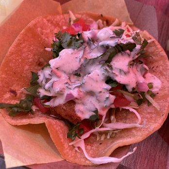 Oscars Mexican Seafood - Fish tacos with their famous garlic ranch sauce - Seafood Near Me - San Diego, California