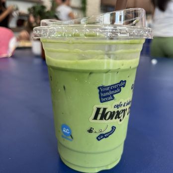 Honey Veil - Honey vanilla iced matcha latte - Bakeries Near Me - South Miami, Florida Honey Veil - Honey vanilla iced matcha latte - Bakeries Near Me - South Miami, Florida