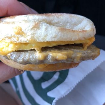 Starbucks - Sausage & Cheddar Breakfast Sandwich - Coffee & Tea Near Me - Anaheim, California Starbucks - Sausage & Cheddar Breakfast Sandwich - Coffee & Tea Near Me - Anaheim, California