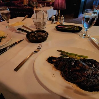 Carlo & Johnny - Cowboy steak, top sirloin, asparagus, baked potato, mushrooms and mashed potatoes. - Steakhouses Near Me - Cincinnati, Ohio