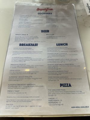 Menu photo 1 Superfine Pizza & Bar Playa Vista, CA Menu photo 1 Superfine Pizza & Bar Playa Vista, CA