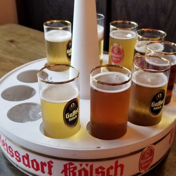 Prost Reno Biergarten - Beer sampler, in an iced tray. - Beer Gardens Near Me - Reno, Nevada