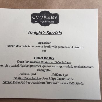 The Cookery - Specials - Seafood Near Me - Seward, Alaska