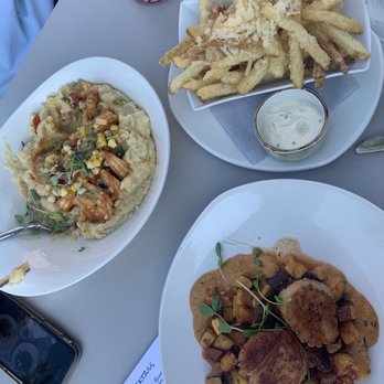 Cadence Kitchen - Seared Diver Scallops Shrimp & Polenta Truffle Fries - American Near Me - Downers Grove, Illinois