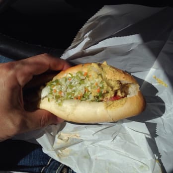 Johnny's Hots - Hot sausage with Fishcake, hash, onion and spicy mustard - Sandwiches Near Me - Philadelphia, Pennsylvania