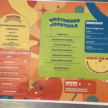 Smothered - Drink Menu - Breakfast & Brunch Near Me - Albuquerque, New Mexico