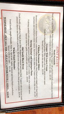 Menu photo 7 Aunt Kate's Saint Augustine, FL
