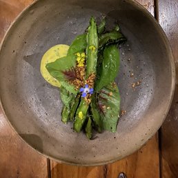 Blistered Asian wing beans Blistered Asian wing beans