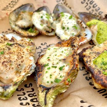 626 Night Market OC - Mussels & Pearls. Dish - Sampler Plate (grilled mussels and grilled oysters). Get. The. Oysters!!! OG style. - Street Vendors Near Me - Costa Mesa, California 626 Night Market OC - Mussels & Pearls. Dish - Sampler Plate (grilled mussels and grilled oysters). Get. The. Oysters!!! OG style. - Street Vendors Near Me - Costa Mesa, California